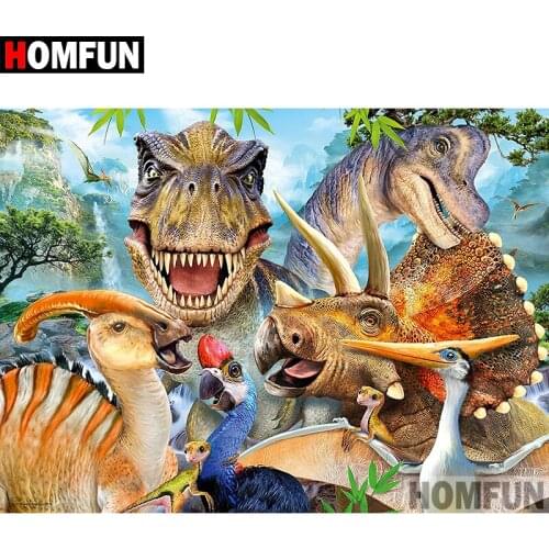 HOMFUN 5D DIY Diamond Painting Full Square/Round Drill "Animal dinosaur" Embroidery Cross Stitch gift Home Decor Gift A08392