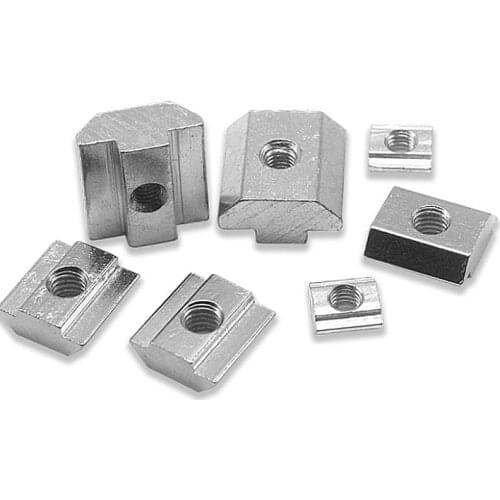 Aluminum Slider Nut 30 Square Nuts T-Track Sliding Hammer Nut M3 M4 M5 M81 For Fastener Accessories Hardware Reinforcement Tool
