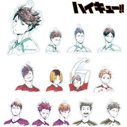 Anime Haikyuu!! Hinata Shoyo Tobio Kageyama Kuroo Tetsurou Bags Pendant Keychain Cosplay Keyring Charm Decor Cartoon Souvenir