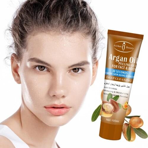 Argan oil scrub Facial Massage Exfoliating Gel Moisturizing Whitening Exfoliate face Body Cream Anti-Wrinkle oil control 100ml