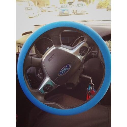 Car Styling Steering Wheel Cover For Ford B-MAX EcoSport Edge Escape Explorer Focus 4 3 Kuga 2 S-MAX 2 Shelby 2 3 Accessories