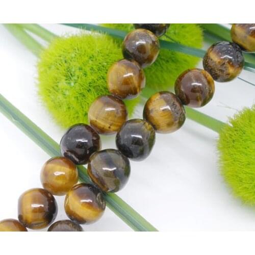 Free Shipping 1strand (64pcs) 15" Tiger Eyes Semi-precious Stone Round Beads 6mm Findings