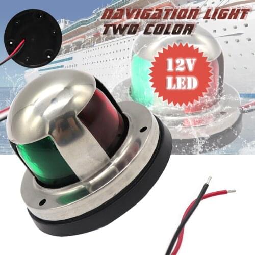 12V Stainless Steel Dual Color LED Navigation Light Marine Boat Yacht Pontoon Waterproof Bow Light/Stern Light/Running Light