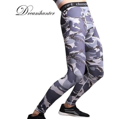 Camouflage Running Leggings Men Gym Sports Fitness Basketball Pro Compression Pants Training Skinny Tights Homme Sweatpants