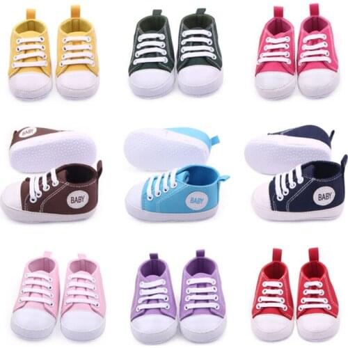 Baby Classic Canvas Shoes Baby Boys Girls Sneakers Newborn First Walkers Infant Toddler Soft Sole Sports Anti-slip Shoes