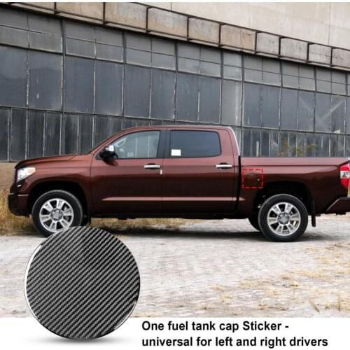 Fuel Tank Panel Cover Easy Installation Strong Sticky Carbon Fiber Black Fuel Tank Cap Sticker for Toyotas Tundra 2014-2018