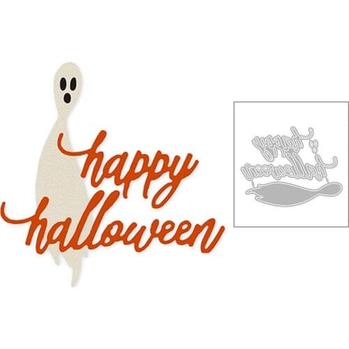 2020 New Happy Halloween English Words and Ghost Metal Cutting Dies For DIY Making Greeting Card Paper Scrapbooking No Stamps