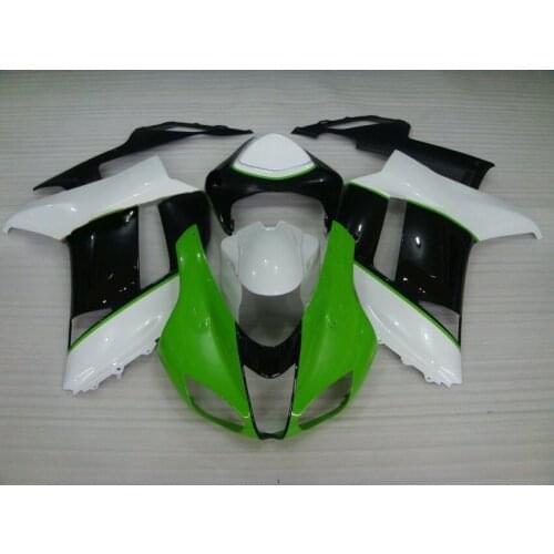 Motorcycle Fairing kit for KAWASAKI Ninja ZX6R 07 08 ZX6R 636 2007 2008 TOP White green black ABS Fairings set +7 gifts SC06