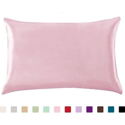 9 100% Queen Standard Satin Silk Soft Mulberry Plain Pillowcase Cover Chair Seat Square Pillow Cover Home19