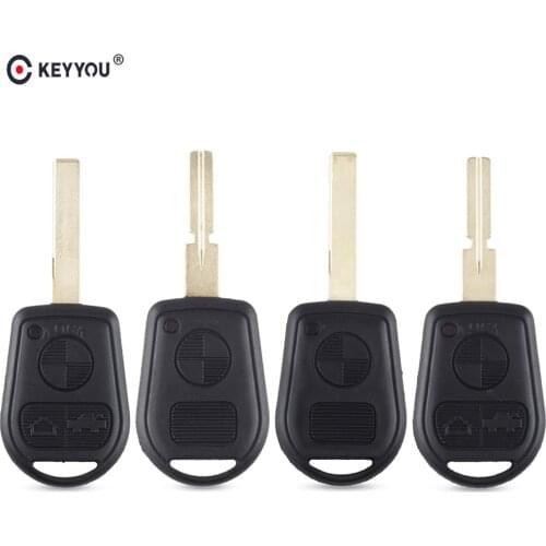 KEYYOU New Replacement For BMW E31 E32 E34 E36 E38 E39 E46 Z3 Z4 2 3 Buttons Remote Key Case Shell Fob Case Uncut Blade