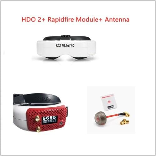 FatShark Dominatior HDO2 FPV Goggles + ImmersionRC rapidFIRE Module + immersionrc SpiroNET v2 Diversity 2 Antennas Bundle