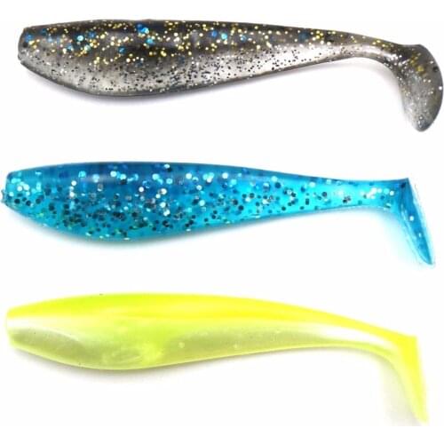 5Pcs/lot Soft Lure 80mm 4.5g Wobblers Fishing Lures Swimbaits Silicone Soft shad Bait Double Color Carp Artificial Soft Lure
