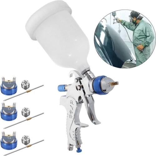 G2008 Professional HVLP 600ML 1.4/1.7/2.0mm Nozzle Gravity Pneumatic Air Paint Spay Gun For Car Auto Repair Tool Painting Kit