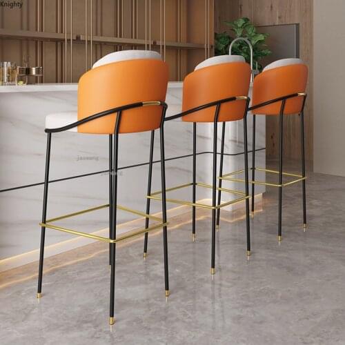 Nordic Bar Chair Light Luxury Custom High Chair Modern Simple Home Creative Bar Stool Living Room Furniture Back chair