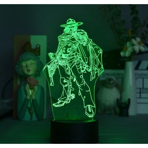 3D LED Night Lights Bluetooth Base Nightlight Game Overwatch Lighting Lamp Atmosphere Decor Kids Child Holiday Birthday Gift