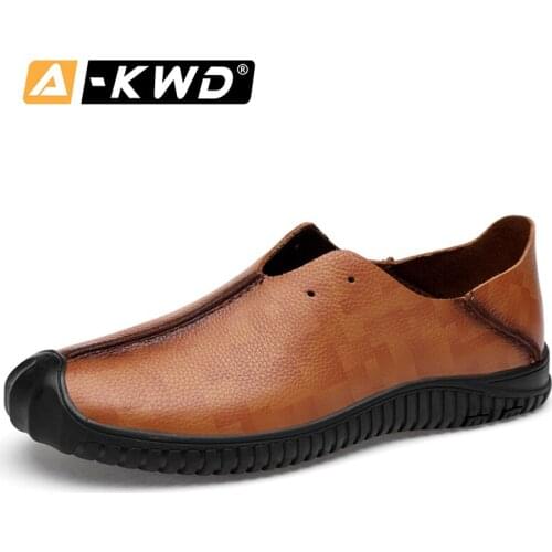 Summer Genuine Leather Men Casual Shoes Brand 2020 Men Loafers Moccasins Breathable Slip on Black Driving Shoes Plus Size 37-45