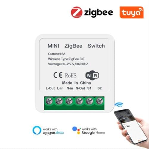 ZigBee Smart Mini Switch Graffiti Mobile App Voice Control on-off Device Support 2-way Control to Cooperate With Alexa Google