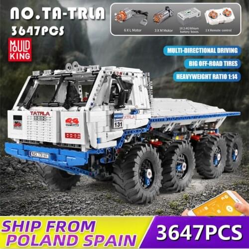 Mould King High-Tech Building Blocks The Arakawa Moc Tow off-road Truck Tatras 813 8x8 Car Bricks kids DIY Toys Birthday gift