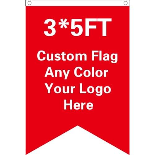 Xvggdg Custom Flag Banner Sharp Angled Printed Any Color Any Logo 3x5ft Sports Team Fans Gift Bar Cafe Party