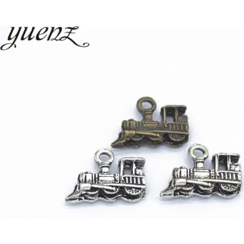 YuenZ 10pcs 2 colour Alloy Metal Antique Sliver train Charm Jewelry Making DIY Handmade Craft 17*13mm J169