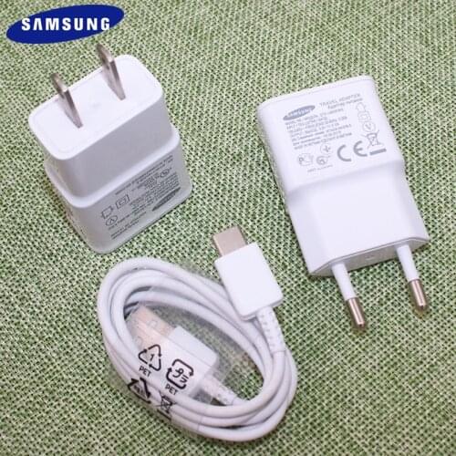 5V2A EU US Plug Charger For Samsung Galaxy S10 S9 S8 Plus Note 10 Lite 9 8 Pro A3 A5 A7 2017 With 120CM Type C Cable Smartphones