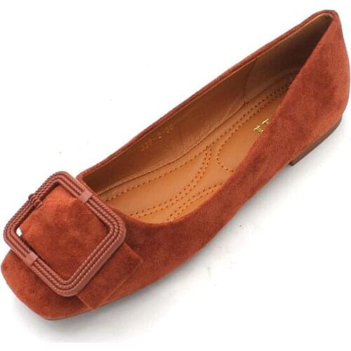 Single Shoes Female Early Spring 2019 New Square Head Shallow Mouth Soft Bottom Grandma Flat Shoes Women Flat Ladies Shoes