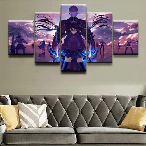 5 Piece Canvas Wall Art Anime Manga Figure Posters Pictures Living Room Decoration Bedroom Image Home Office Poster