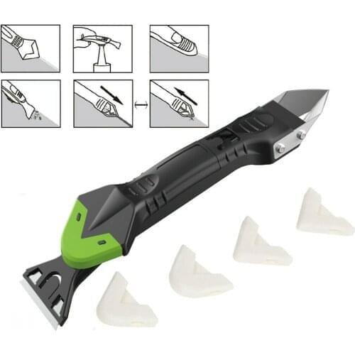 5-In-1 Silicone Remover Caulk Finisher Sealant Smooth Scraper Grout Tool Grout Caulk Kit Set Cleaning Blade Remover Tool