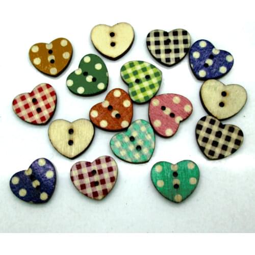 50pc Mixed Heart Grid Buttons For Clothes Knitting Needles Crafts Sewing Scrapbooking DIY Fabric Needlework Buttons