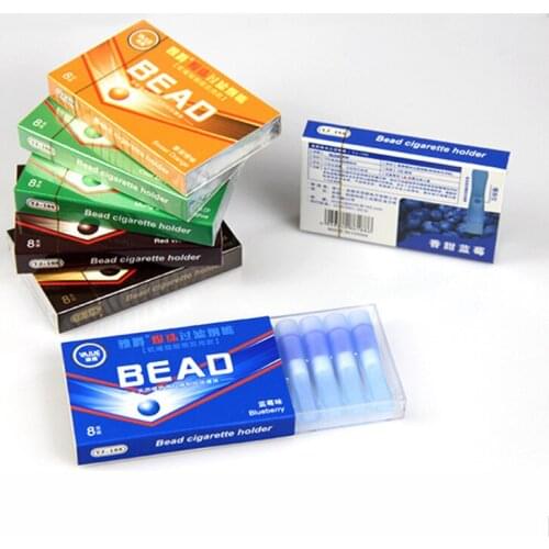 8Pcs/Box Silicone Blast Beads Cigarette Holder Pipe Fruit Mint Flavor Pops Beads Cigarette Filter Disposable Smoke Tools 2 in 1