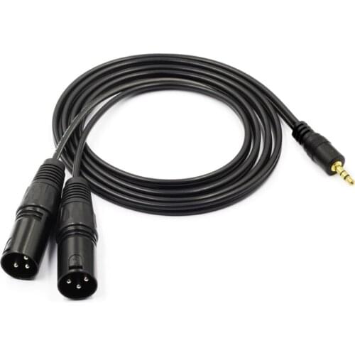 3.5mm to 2 XLR Audio Cable Jack 3.5mm Male to Dual XLR Male Balanced XLR Line for Microphone Mixer Amplifier Guitar Effects