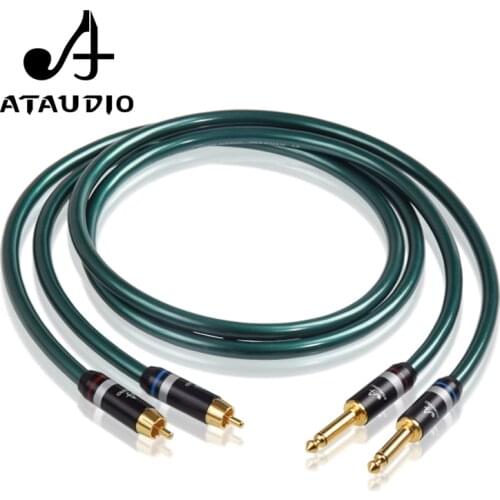 ATAUDIO HIFI Dual 6.35mm To 2 RCA Audio Cable 2 RCA To 6.5mm DJ Mixer Audio Signal OCC Audio Cable