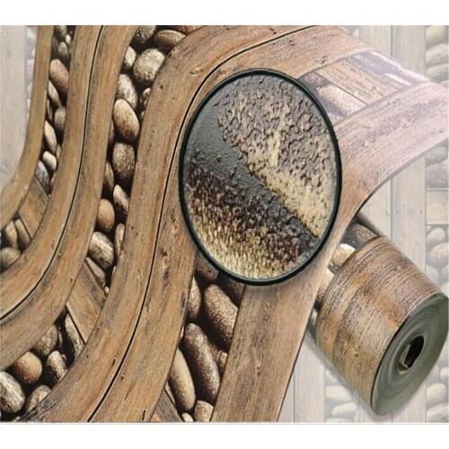 Beibehang American 3d wallpaper retro wood wallpaper bar background wallpaper 3d stone imitation wood wallpaper papel de parede