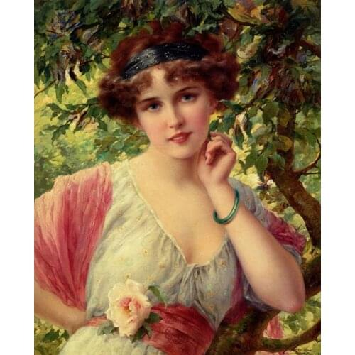 Free shipping court figures women girl canvas prints landscape oil painting printed on canvas home wall art decoration picture