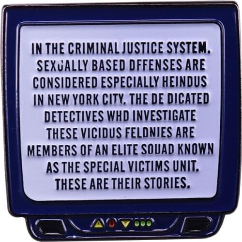 American Drama Law and Order Retro TV Brooch Detective Logan and Briscoe Special Victim Story Enamel Pins Lapel Pin Badge