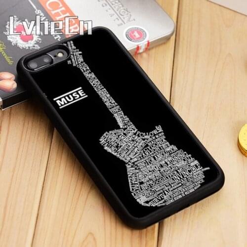 LvheCn Black MUSE Guitar Phone Case Cover For iPhone 5 6 6s 7 8 plus 11 12 Pro X XR XS Max Samsung Galaxy S6 S7 edge S8 S9 S10