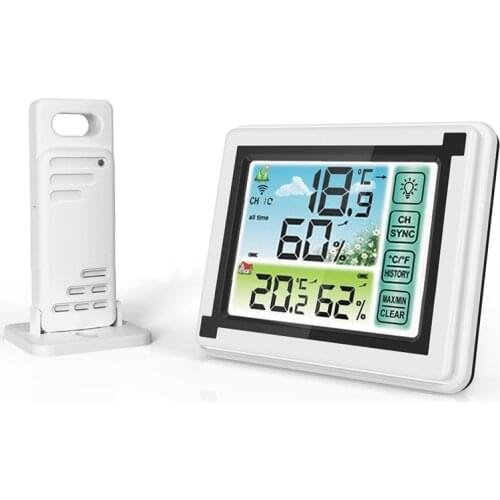 Home Wireless Sensor Weather Station Digital Thermometer Hygrometer Indoor Outdoor Humidity Temperature Display Measuring Device