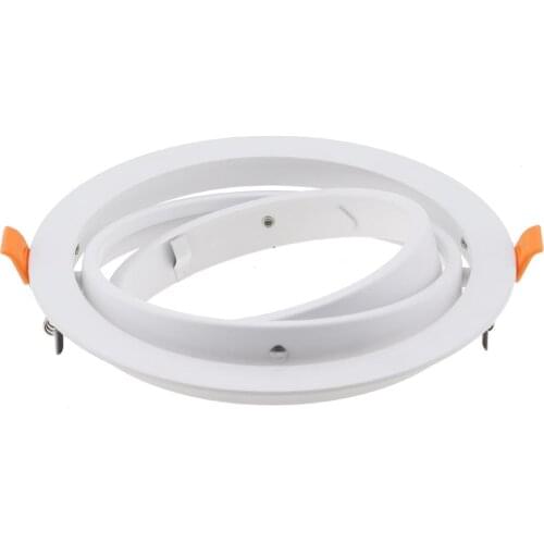 Hot Sale Aluminum White Round Double Ring LED Ceiling Light Frame AR111 Fixtures Adjustable Cutout 150mm LED Lighting Fitting