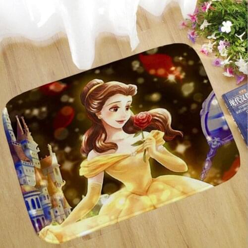 Disney Cartoon Princess Belle Mat Children Winnie Mickey Minnie Game Carpet Bathroom Non-slip Bedroom Living Room Indoor Rugs