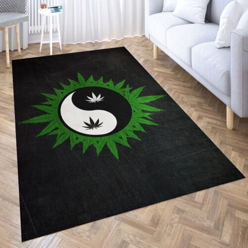 Yin Yang Weed Carpet for Living Room 3D Anime Cartoon Rug Gamer Teen Room Bedside Lounge Rug Kids Children Floor Mats