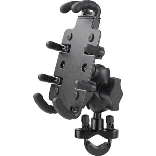 Motorcycle Handlebar Mount Quick Bracket Universal Phone Holder Scooter Mirror Mobile Device Grip Cradle Stand