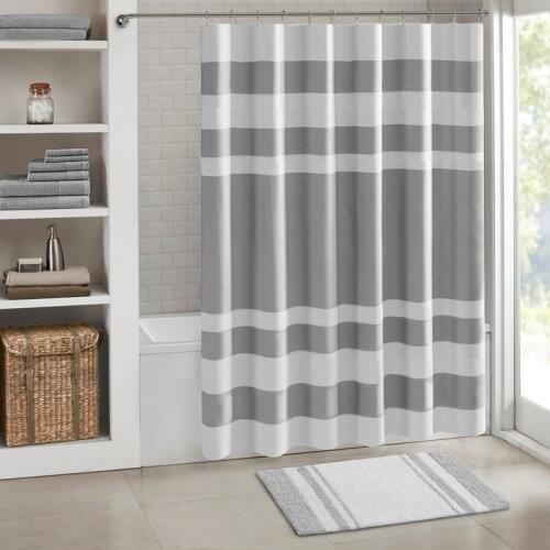 Bathroom Partition Waterproof Polyester Shower Curtain Hot Sale Solid Color Shower Curtain Copper Buckle Fabric Shower Curtain