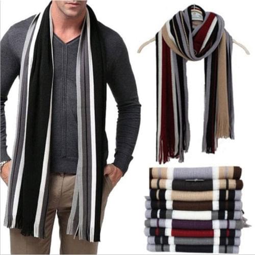 Meihuida Men's Striped Scarves
