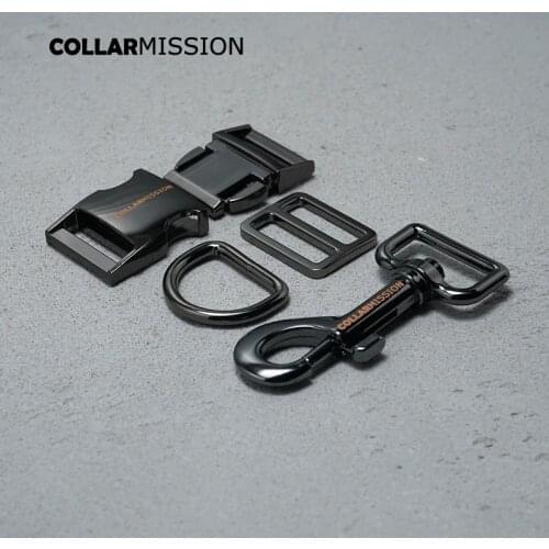 Metal buckle+Tri-Glid+D ring+metal dog clasp/set) Engraved buckle, we provide laser engraving service customize LOGO 25mm