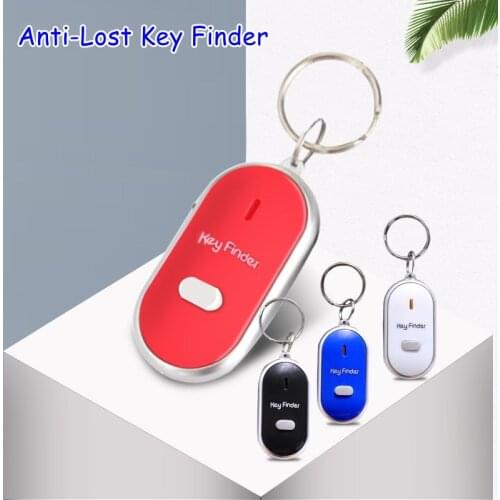 Mini Whistle Anti Lost KeyFinder Alarm Wallet Pet Tracker Smart Flashing Beeping Remote Locator Keychain Tracer Key Finder + LED