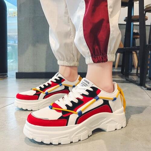 Fashion sneakers Men Casual Shoes Male Sneakers Breathable Mesh Chunky Shoes Thick Bottom Trainers Zapatillas Hombre O1-24