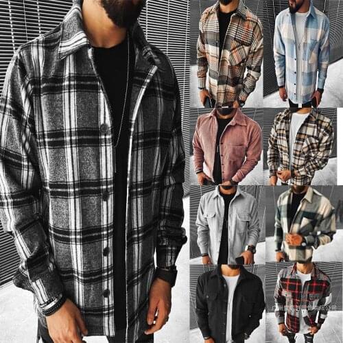 2021 Mens Fashion Spring Plaid Casual Flannel Shirts Man Long Sleeve Fit Styles Men Jacket Cardigan Shirt