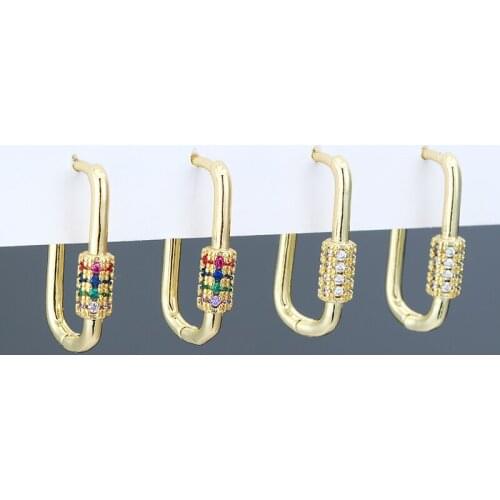 New Fashion Shiny cubic zircon rectangle Earrings Good Quality Vintage Earrings For Women Girls Jewelry boucle oreille femme