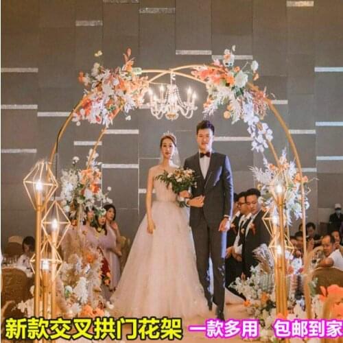 New wedding props iron arch flower rack stage aisle ornament shop birthday party party performance decoration circular arch