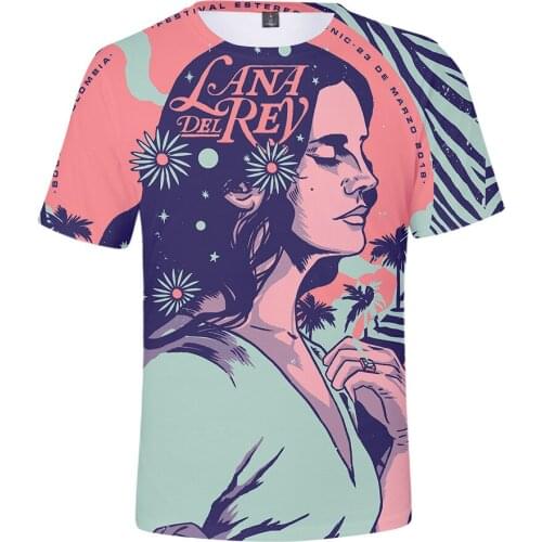 Aikooki New Arrival 3D Lana Del Rey T shirt Men/Women Fashion Casual Harajuku T-shirt 3D Print Lana Del Rey Short T-shirts Top